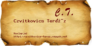 Czvitkovics Teréz névjegykártya